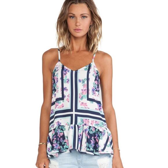 Lovers & Friends Fade Into You Tank in Floral Scarf Print NWT Size L - Picture 5 of 5